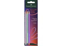 Potlood Faber-Castell GRIP 2001 B Flow Edition blisterkaart 3 stuks