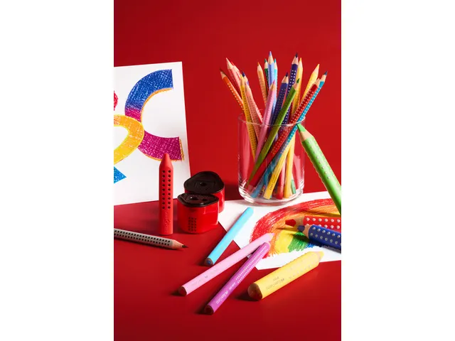Taille-crayon Faber-Castell GRIP 2001 mini bleu/rouge assorti présent