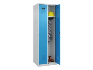 locker,HxBxD 1850x600x500mm,2vak,vak B 300mm,cil.-slot,staand op vloer - 1