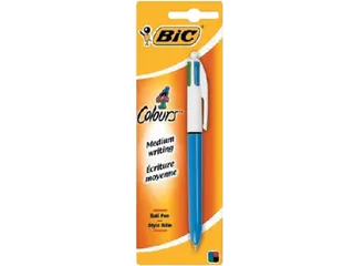 Balpen Bic 4kleuren medium lichtblauw blister à 1 stuk - 1