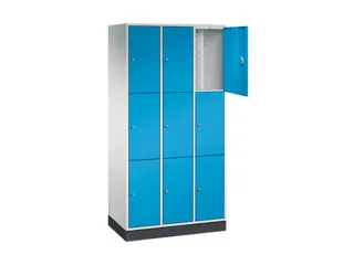 lockerkast,RAL 7035/RAL 5012,HxBxD 1950x920x500mm,3x3vakken,cil.-slot - 1