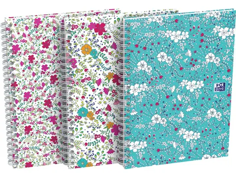 Floral Softcover spiraalschrift A5 gelijnd assorti