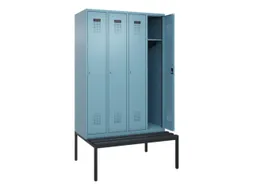 locker met bank,HxBxD 2120x1200x815mm,4vak,vak B 300mm,cilinderslot