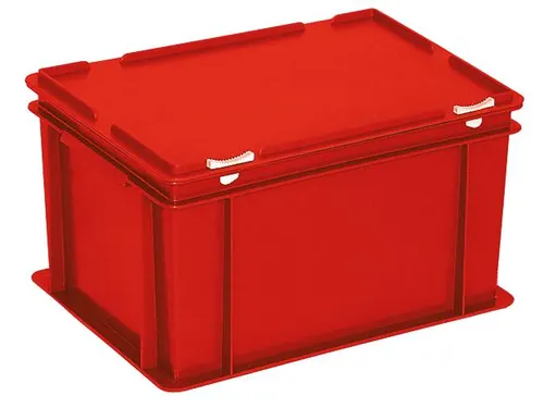 Euronorm Stapelkrat Hxlxb 230X400X300Mm 21L Met Deksel Rood
