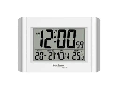 Wekker Technoline WS 8002 215x150x28mm zilver/wit
