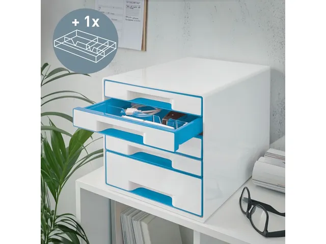 Ladenblok Leitz WOW Cube 5 laden wit/blauw