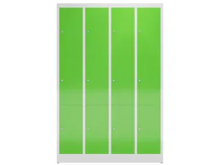 Lockerkast 1800x1185x500mm 4x3 vakken cilinderslot, sokkel, RAL6018 - 2