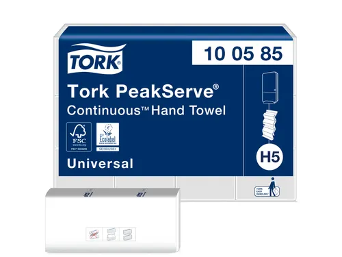 Tork 100585 PeakServe Continu Handdoek Universal H5 1-laags 410 vel