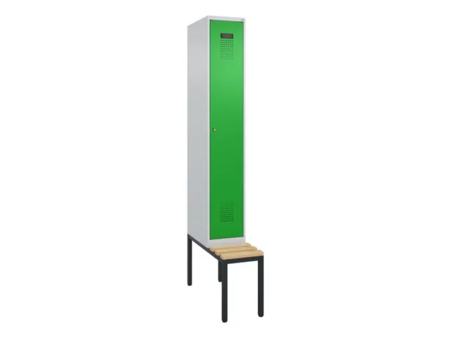 locker met bank,voor scheiding van kleding,HxBxD 2120x300x815mm,1vak