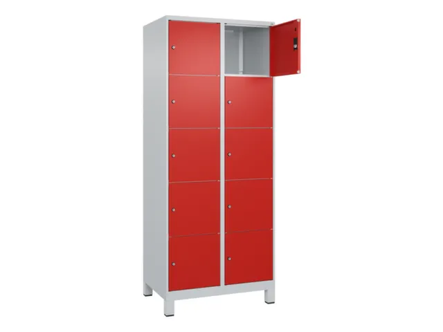 lockerkast,HxBxD 1950x800x500mm,2x5vakken,vak B 400mm,cil.-slot,voeten