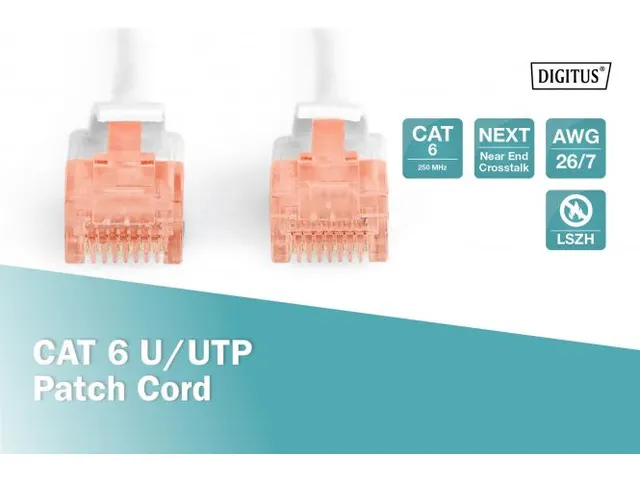 CAT 6 U-UTP patchkabel koper LSZH AWG 26/7 Lengte 3m Wit