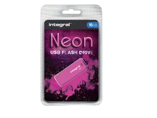 USB stick 2.0 Integral Neon USB-A 16GB roze - 1