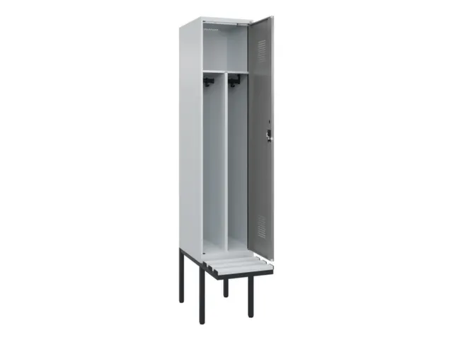 locker met bank,voor scheiding van kleding,HxBxD 2120x400x815mm,1vak