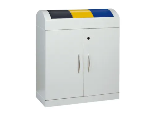 Afvalverzamelstation 3x45 Liter Romp Ral 7035 Ral 1003/ral5010/ral7016