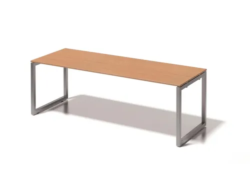 bureau,HxBxD 740x2200x800mm,blad beuken,sledeframe zilverkleurig