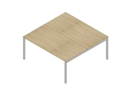 In hoogte verstelbare benchtafel,HxBxD 680-760x1600x1600mm,blad eiken