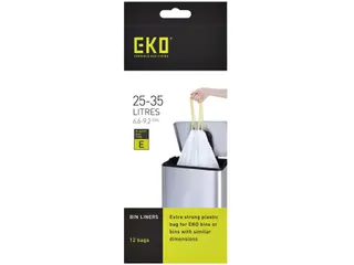 Afvalzak EKO MDPE type E met trekband 55x70cm 25-35 Liter wit - 2
