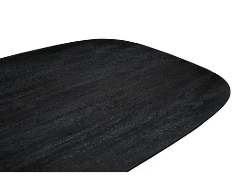 Vergadertafel Harper Deens Ovaal 200x100cm Zwart blad met Spinpoot