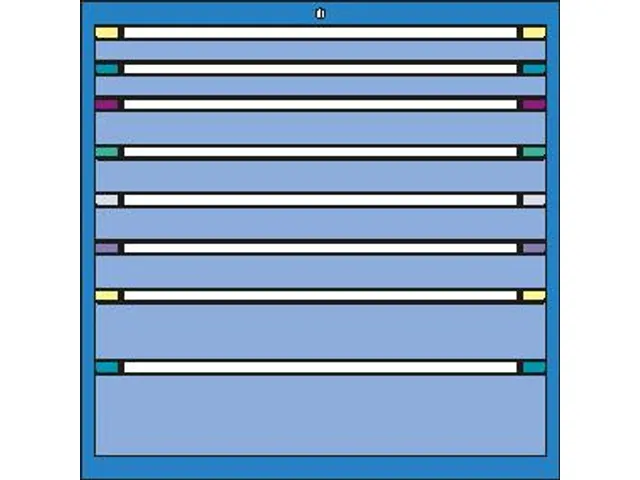 ladekast,HxBxD 1000x805x695mm,8lade(n),cil.-slot,RAL7035,front RAL7035