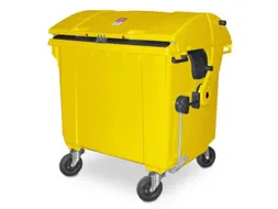 Vuilcontainers,1100l,romp HDPE geel,HxBxD 1460x1370x1210mm