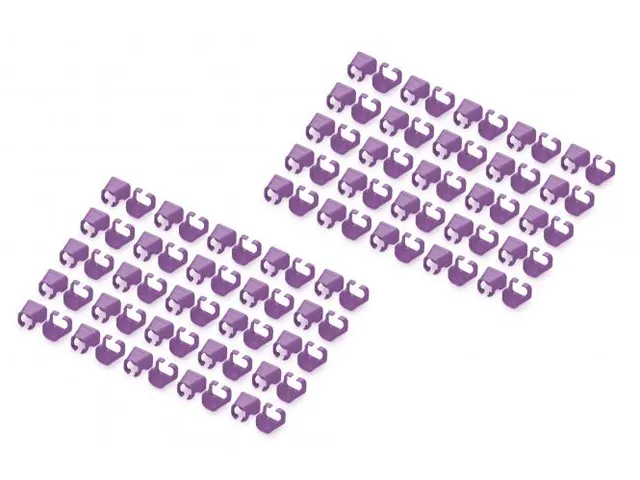 Clips couleur pour câbles de raccordement RJ45 Violet 100 pièces
