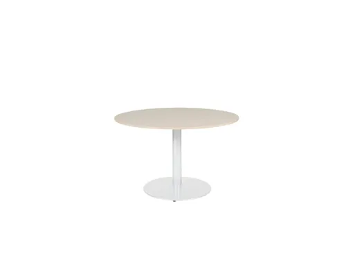 Linesto Vergadertafel Vaste Hoogte 120cm Rond Robson Eiken 25mm Wit