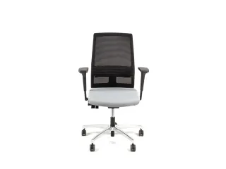 Bureaustoel EN1335 Linea Omnia 01 zwart/grijs met 3D armleuning en alu - 2