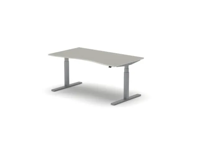 Elektrisch ihv bureau,HxBxD 650-1310x1600x900/800mm,blad lichtgrijs