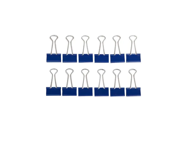 Papierklem Foldback mauly 214 Blauw 19mm 12 Stuks
