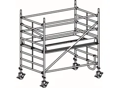 rolsteiger,reik H 3,4m,steiger H 2,64m,1platform(s),m. doorgang