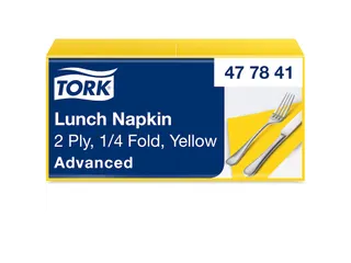 Tork 477841 Lunchservet Geel 33x33cm 2-laags 1/4 vouw 10x200st - 1