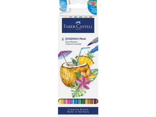 Duo aquarelmarker Faber-Castell Goldfaber kartonetui 6 stuks Coconut