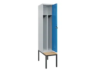 locker met bank,voor scheiding van kleding,HxBxD 2120x400x815mm,1vak - 1
