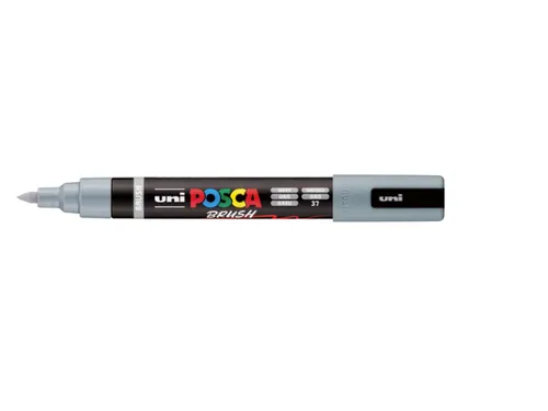 Paintmarker Uni POSCA PC-5BR brushpunt M grijs