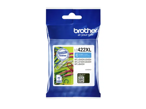 Inktcartridge Brother LC-422XLC blauw