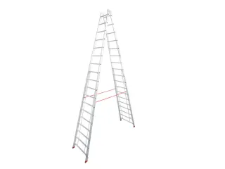 Bokladder Dubbelzijdig Aluminium 5.20m 2x18sporten Alu Scharnieren - 1