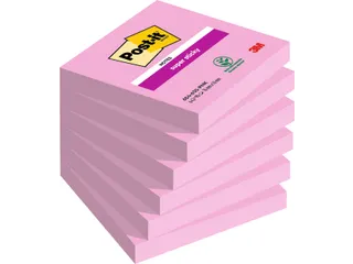 Memoblok 3M Post-it 654 Super Sticky 76X76mm PNK - 1