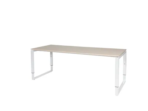 Domino Plus Bureau Hoogte Verstelbaar 2000x800mm Grijs 25mm Wit O-Poot