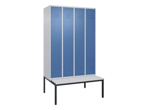 locker met bank,HxBxD 2120x1200x815mm,4vak,vak B 300mm,cil.-slot