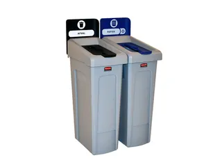 Slim Jim Recyclingstation NL deksel gesloten zwart/papier blauw - 1