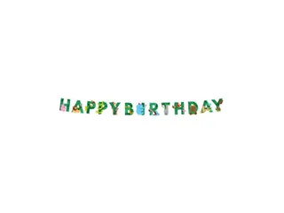 Letterslinger Happy Birthday Jungle Groen 2,5 meter - 3