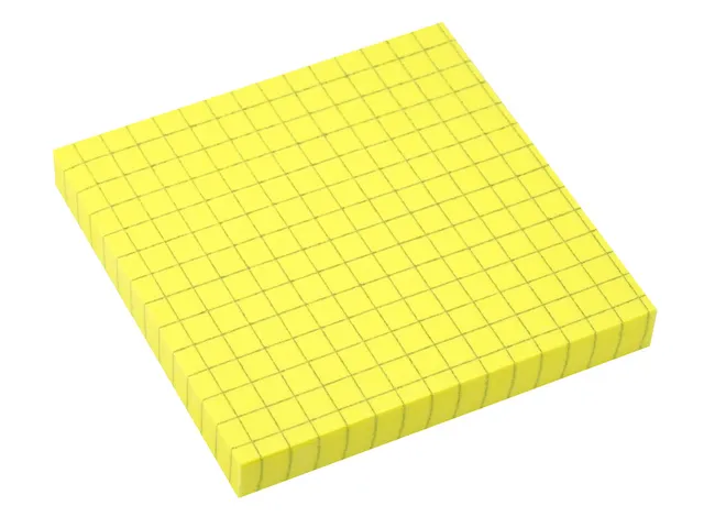 Notitieblok 75x75mm Brilliant geel 80 blad ruitjes