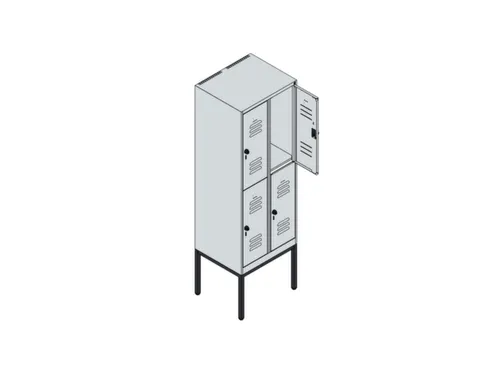 dubbeldekse locker,HxBxD 1950x600x500mm,2x2vak.,vak B 300mm