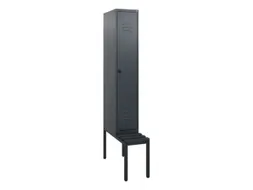 locker met bank,HxBxD 1950x300x815mm,1vak,vak B 300mm,draaigrendel