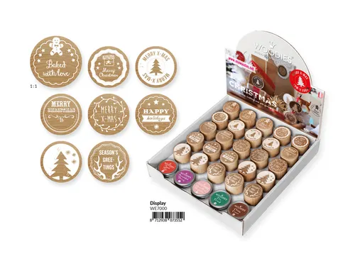 Stempels en stempelkussen Woodies Christmas