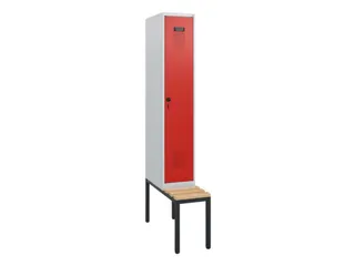 locker met bank,HxBxD 1950x300x815mm,1vak,vak B 300mm,draaigrendel - 2