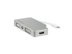 Aluminium A/v Reisadapter 4-in-1 Usb-c Naar Vga, Dvi, Hdmi Of Mdp 4k