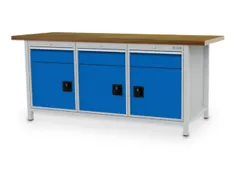 werkbank,HxBxD 860x2000x750mm,onderstel RAL5013,fronten RAL7040