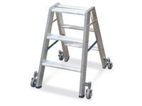 Ladder Aluminium Beide Zijden Verrijdbaar H 750Mm 2X3treden