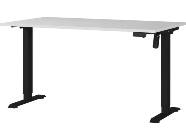 Elektrisch ihv bureau,HxBxD 710-1190x1400x800mm,blad lichtgrijs